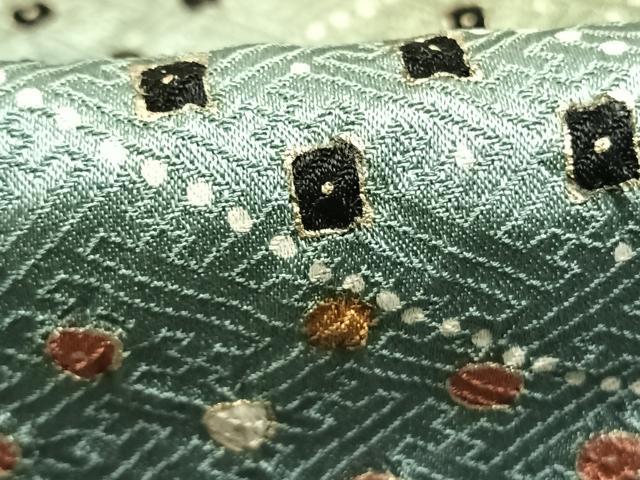 平和屋着物●上質な小紋 総絞り 抽象文様 暈し染め 金彩 正絹 逸品 AABK7762fy