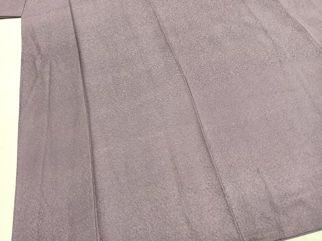 平和屋着物●上質な色無地 堅牢染 桔梗染 紋意匠 古代紫色 反端付き 正絹 逸品 未使用 AABK7772fy