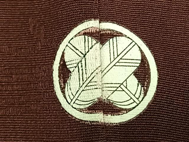 平和屋着物●上質な色無地 舞花地紋 小豆色 正絹 逸品 未使用 AABK7773fy