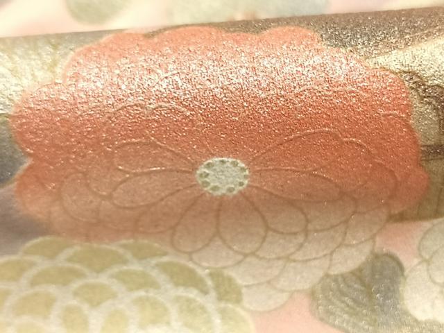 平和屋着物●訪問着 風景花文 暈し染め 銀彩 正絹 逸品 AABK7776fy