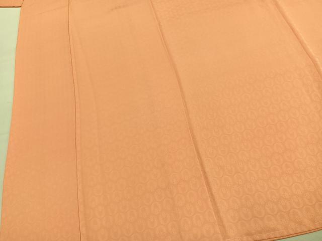 平和屋着物●上質な色無地 下がり藤地紋 赤香色 正絹 逸品 AABK7781fy