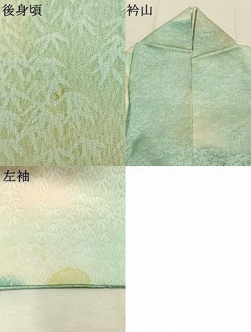 平和屋着物●上質な小紋 竹 暈し染め 正絹 逸品 AABK7783fy
