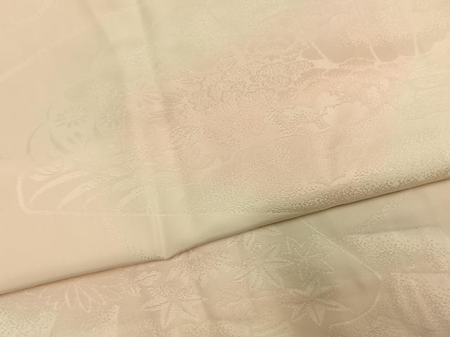 平和屋着物●振袖用長襦袢 袷 扇面花地紋 暈し染め 半衿刺繍 正絹 逸品 AABK7787fy