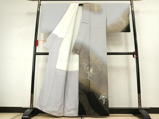 平和屋着物●十日町 名門 滝泰謹製 訪問着 絞り 刺繍 辻が花 暈し染め 金糸 金彩 正絹 逸品 AABK7795fy