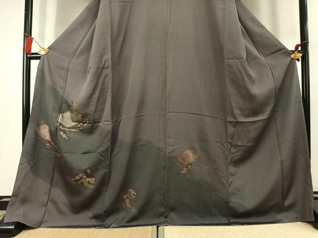 平和屋着物●訪問着 文箱文 暈し染め 金銀彩 正絹 逸品 AABK7797fy