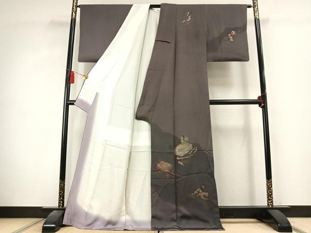平和屋着物●訪問着 文箱文 暈し染め 金銀彩 正絹 逸品 AABK7797fy