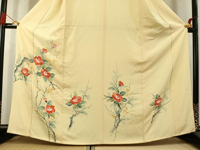 平和屋着物●訪問着 手描き 枝花文 金彩 正絹 逸品 AABK7800fy