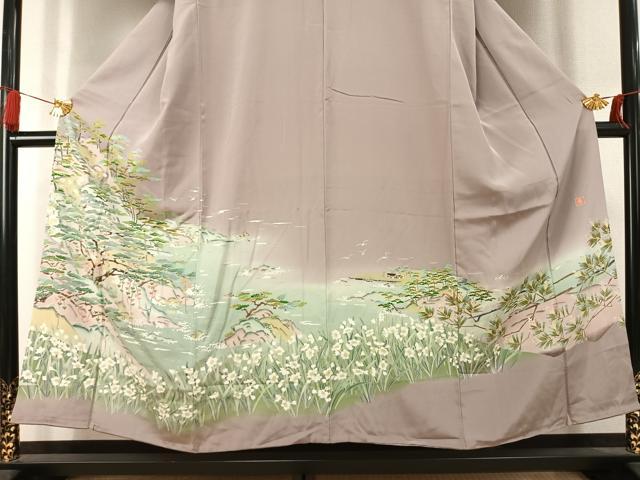 平和屋着物●豪華色留袖 友禅 作家物 風景花文 暈し染め 正絹 逸品 AABK7801fy