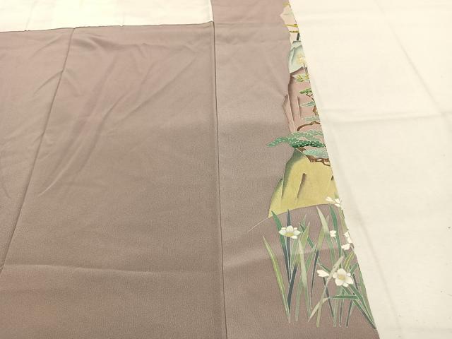 平和屋着物●豪華色留袖 友禅 作家物 風景花文 暈し染め 正絹 逸品 AABK7801fy