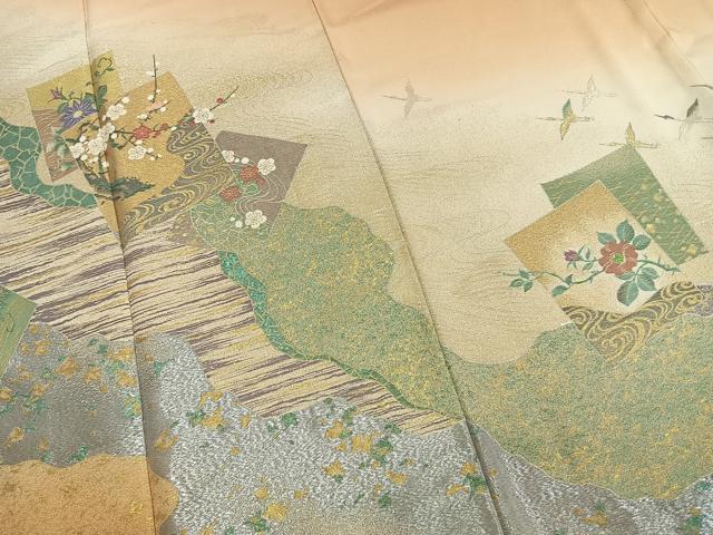 平和屋着物●豪華色留袖 作家物 寿光織 飛翔華琳派 暈し染め 金銀糸 正絹 逸品 AABK7802fy