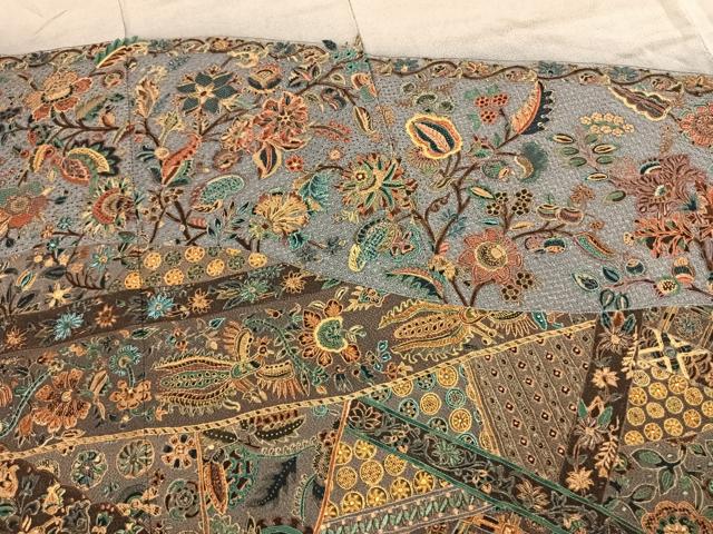 平和屋着物●訪問着 中国三大刺繍 汕頭刺繍 スワトウ刺繍 総刺繍 更紗花鳥文 暈し染め 金糸 鬼しぼ縮緬 ロング丈 正絹 逸品 AABK7806fy