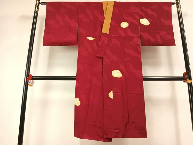 平和屋着物●長襦袢 袷 舞花文 金彩 正絹 逸品 AABK7808fy