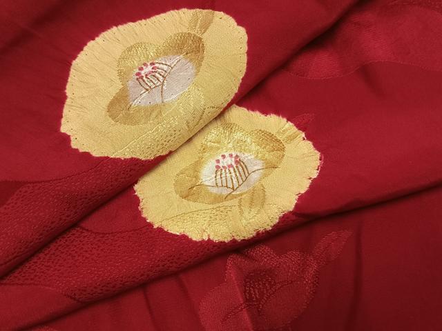 平和屋着物●長襦袢 袷 舞花文 金彩 正絹 逸品 AABK7808fy