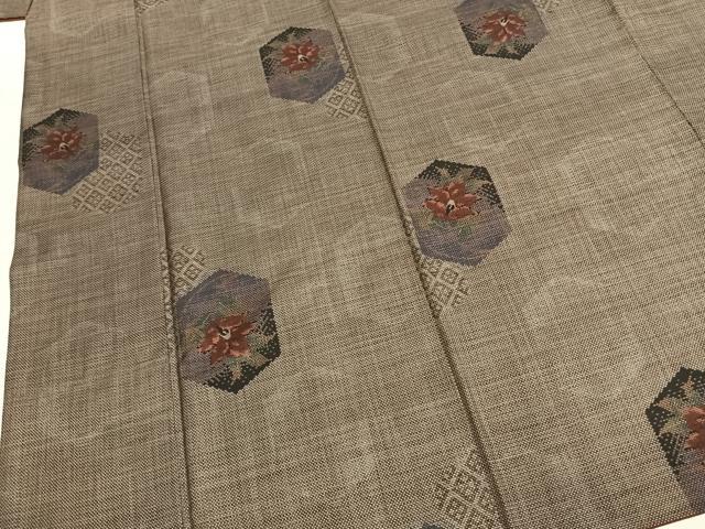 平和屋着物●本場大島紬 9マルキ 亀甲花文 正絹 逸品 AABK7815fy
