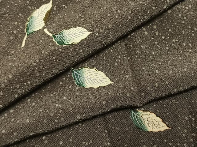 平和屋着物●長襦袢 無双仕立て 舞葉文 一珍染め 正絹 逸品 AABK7819fy