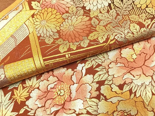 平和屋着物●金彩友禅 卓越技能者・名工・和田光正 黒留袖 松竹梅 風景花文 暈し染め 金銀彩 正絹 逸品 AABK7824fy