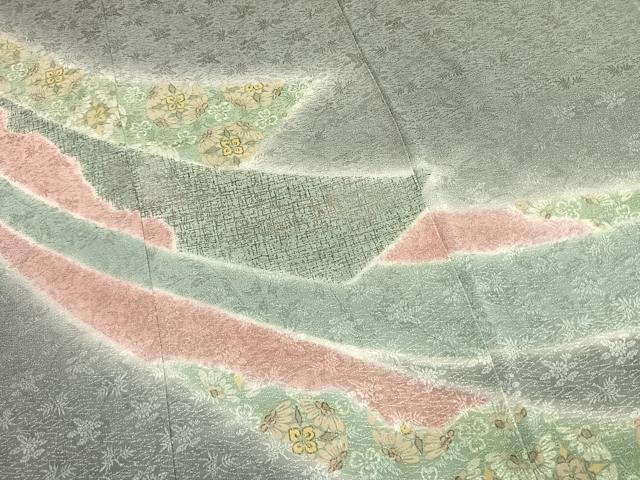 平和屋着物●訪問着 熨斗花文 暈し染め 正絹 逸品 AABK7826fy