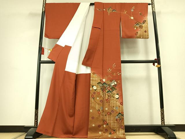 平和屋着物●訪問着 雪輪花文 暈し染め 金彩 正絹 逸品 AABK7832fy