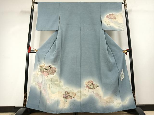 平和屋着物●友禅師・京の名工・伝統工芸士・樽本伊勢蔵 訪問着 人物文 暈し染め 金銀彩 正絹 逸品 AABK7838fy