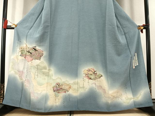 平和屋着物●友禅師・京の名工・伝統工芸士・樽本伊勢蔵 訪問着 人物文 暈し染め 金銀彩 正絹 逸品 AABK7838fy