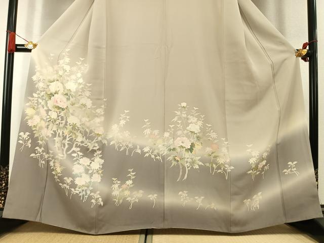 平和屋着物●訪問着 友禅 作家物 草花文 暈し染め 正絹 逸品 AABK7842fy