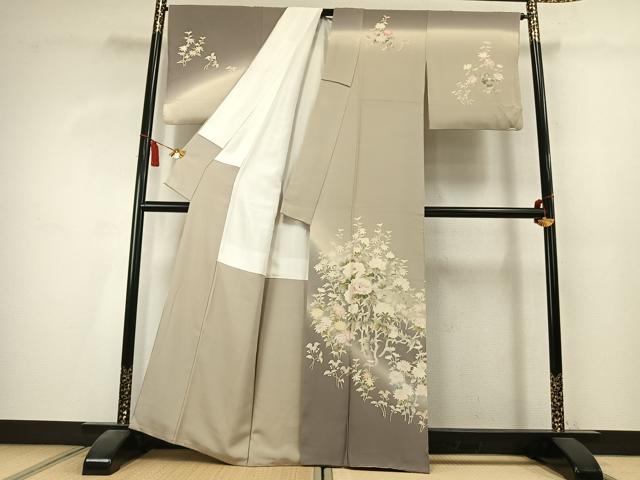 平和屋着物●訪問着 友禅 作家物 草花文 暈し染め 正絹 逸品 AABK7842fy