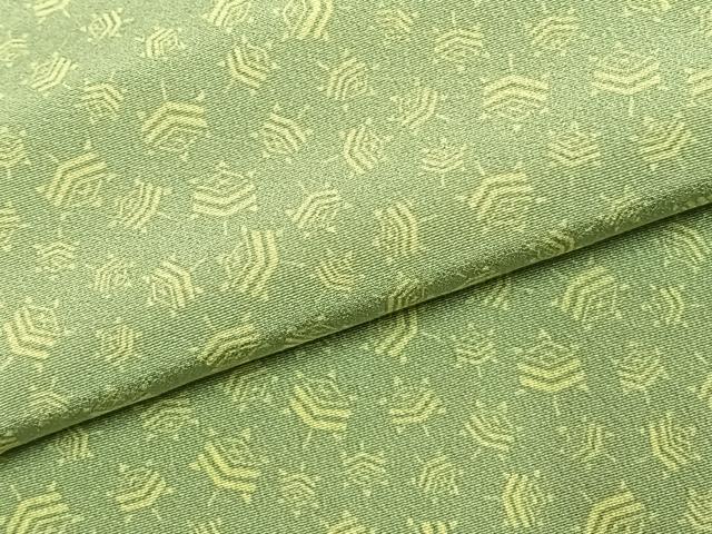 平和屋着物●上質な小紋 萬葉染 糸巻文 浜ちりめん 反端付き 正絹 逸品 未使用 AABK7852fy