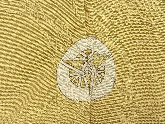 平和屋着物●上質な色無地 網目地紋 淡黄色 正絹 逸品 AABK7859fy