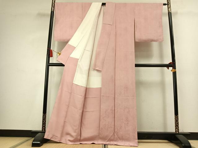 平和屋着物●上質な色無地 樹林地紋 虹色 正絹 逸品 未使用 AABK7865fy