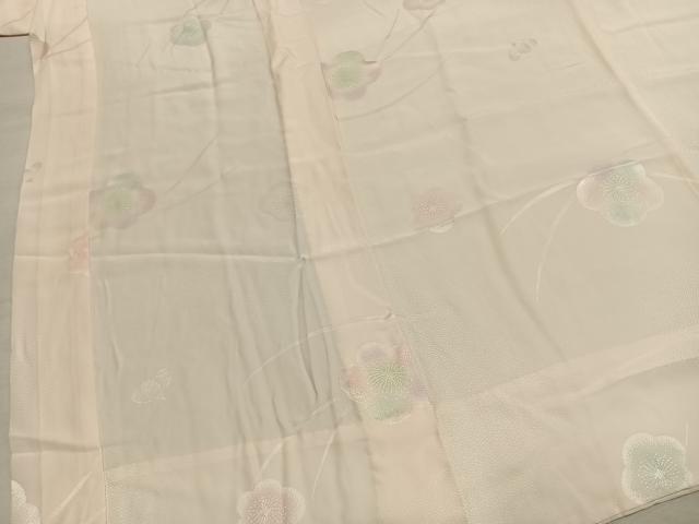 平和屋着物●振袖用長襦袢 無双仕立て 舞桜地紋 暈し染め 半衿刺繍 正絹 逸品 AABK7867fy
