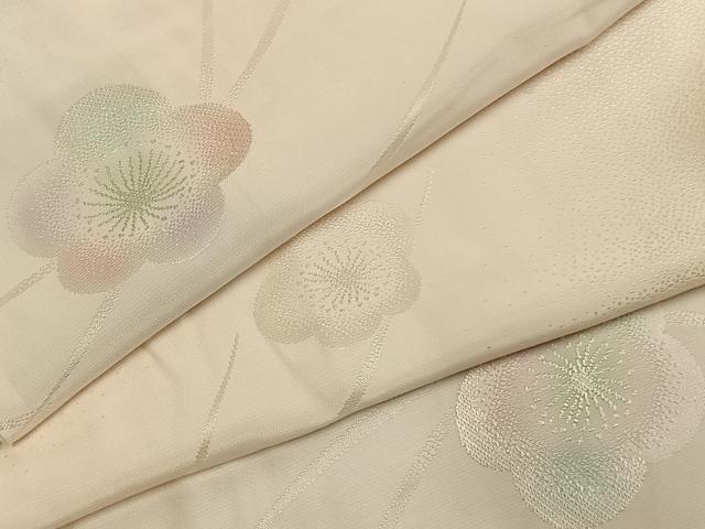 平和屋着物●振袖用長襦袢 無双仕立て 舞桜地紋 暈し染め 半衿刺繍 正絹 逸品 AABK7867fy
