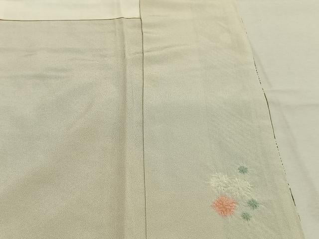 平和屋着物●十日町 名門 滝泰謹製 訪問着 絞り 草花文 金彩 正絹 逸品 AABK7876fy