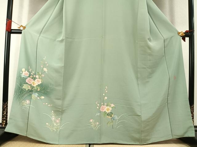 平和屋着物●本加賀友禅作家 清藤宏 訪問着 草花文 暈し染め 銀座おゝぎ屋扱い 正絹 逸品 AABK7886fy