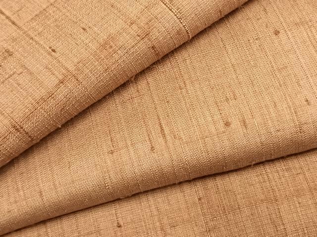 平和屋着物●後藤文夫 紬 色無地 ときがら茶色 正絹 逸品 AABK7894fy