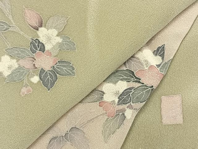 平和屋着物●訪問着 友禅 作家物 枝花文 暈し染め 正絹 逸品 AABK7897fy