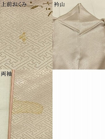 平和屋着物●訪問着 刺繍 舞葉文 暈し染め 金糸 金彩 正絹 逸品 AABK7899fy