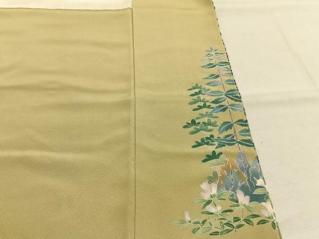 平和屋着物●訪問着 友禅 作家物 草花文 暈し染め 正絹 逸品 未使用 AABK7900fy