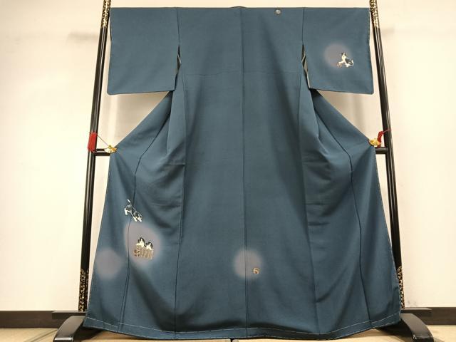 平和屋着物●訪問着 友禅 犬 暈し染め 正絹 逸品 未使用 AABK7927fy