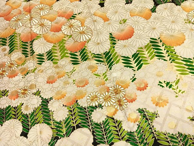 平和屋着物●豪華振袖 駒刺繍 草花文 金彩 正絹 逸品 AABK7929fy