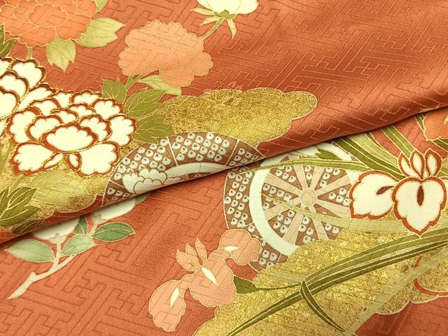 平和屋着物●十日町老舗ブランド 吉澤友禅 吾妻徳穂 訪問着 駒刺繍 草花文 金彩 正絹 逸品 AABK7936fy