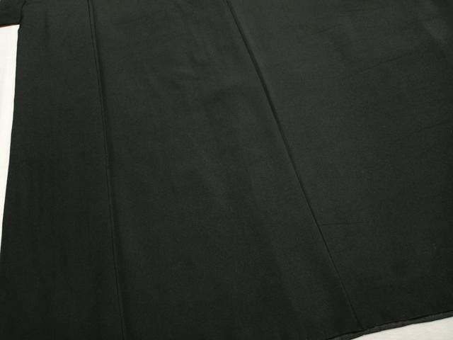 平和屋着物●男性 黒紋付 正絹 逸品 AABK7945fy
