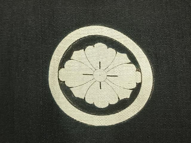 平和屋着物●男性 黒紋付 正絹 逸品 AABK7946fy