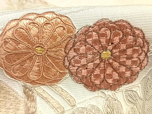 平和屋着物●訪問着 中国三大刺繍 スワトウ刺繍 汕頭刺繍 総刺繍 草花文 暈し染め 正絹 逸品 AABK7959fy