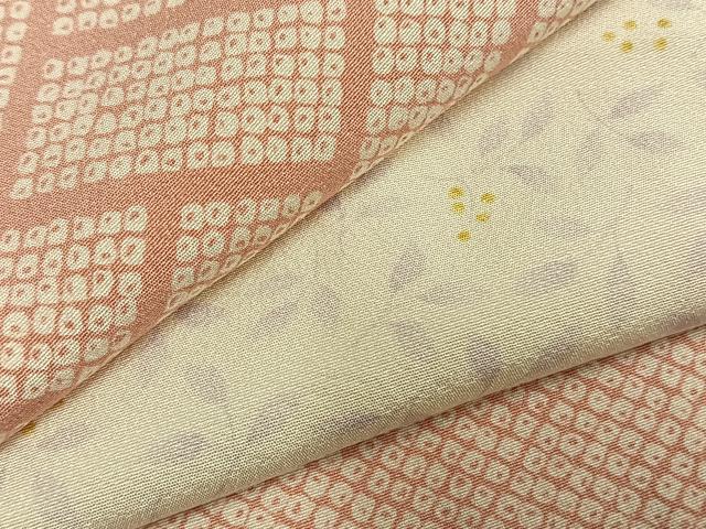 平和屋着物●上質な小紋 市松文様 正絹 逸品 AABK7964fy