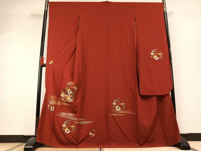 平和屋着物●豪華振袖 総刺繍 駒刺繍 花蝶文 金銀糸 正絹 逸品 AABK7968fy