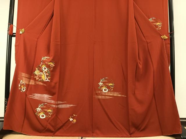 平和屋着物●豪華振袖 総刺繍 駒刺繍 花蝶文 金銀糸 正絹 逸品 AABK7968fy