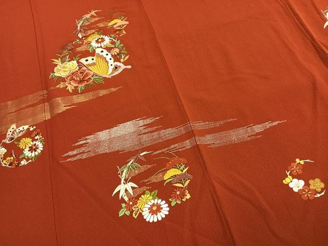 平和屋着物●豪華振袖 総刺繍 駒刺繍 花蝶文 金銀糸 正絹 逸品 AABK7968fy