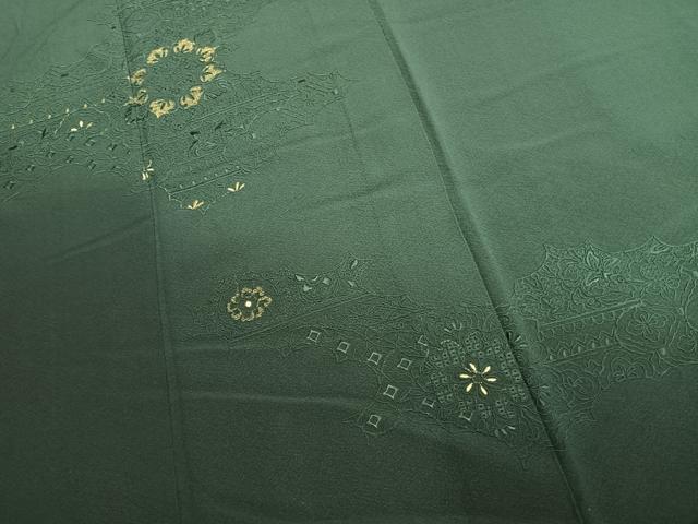 平和屋着物●訪問着 中国三大刺繍 スワトウ刺繍 汕頭刺繍 総刺繍 吉祥花文 暈し染め 金糸 正絹 逸品 AABK7980fy