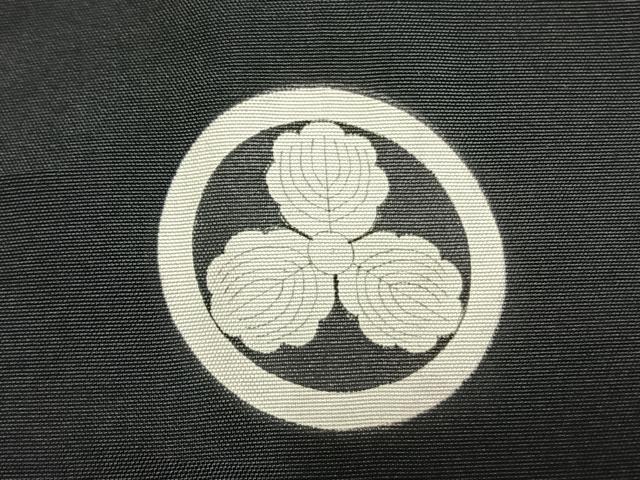 平和屋着物●男性 黒紋付 羽織セット 正絹 逸品 AABK7988fy