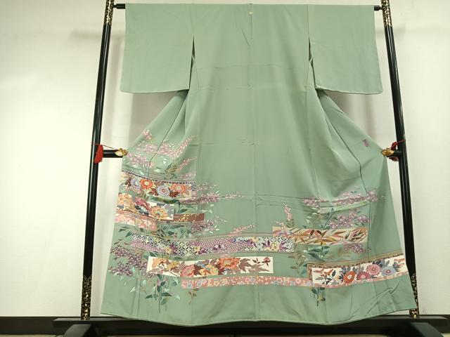平和屋着物●本加賀友禅作家 三浦江子 色留袖 草花文 正絹 逸品 AABK7989fy